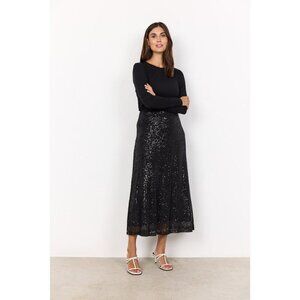 NWT SOYA CONCEPT Nanette 3 Chic Black Glam Sequin Skirt